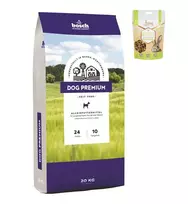 Bosch Petfood bosch Dog Premium 20kg + BEMO triušio skanėstai 130g