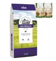 Bosch Petfood bosch Dog Premium 20kg + BEMO stirnos skanėstai 130g x 2