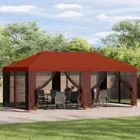 Sodo pavėsinė su šoninėmis sienelėmis 6 x 3 m Terakotos