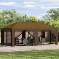 Sodo pavėsinė su šoninėmis sienelėmis 6 x 3 m Taupe