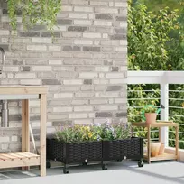 Sodo puodynė su ratukais Juoda 80 x 40 x 29 cm PP