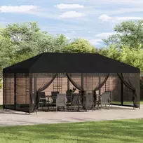 Sodo Paviljonas 6 x 3 m Juoda Poliesteris ir plienas 190 gsm