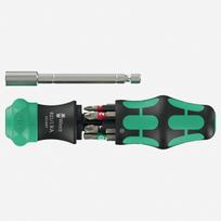 Wera Kraftform Kompakt 28 RA 1 05051519001, 1/4" hex, 6 bitai, magnetinis, sukrentantis, daugiafunkcinis rankena