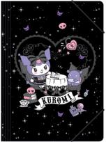 Aplankas plastikinis KUROMI Black, su guma, A3