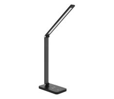 Brilagi - reguliuojama LED stalinė lempa su jutikliniu valdymu ir belaidžiu QI įkrovimu LED/7W/5V 3000/4000/6000K juoda