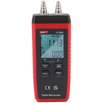 Uni-T UT366A Skaitmeninis slėgio matuoklis, ±0.5% FS, 3x1.5V AAA, iki ±15 kPa, LED indikatorius, apšviestas ekranas