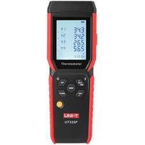 Uni-T UT325F 4-kanalinis termometras, ±(0.2% + 0.5°C), 4 kanalai, Bluetooth, iki 72,000 matavimų, 3 AAA baterijos