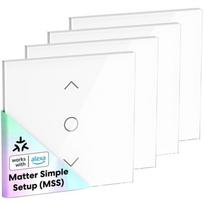 Meross išmanusis Wi-Fi (Matter) roletų jungiklis MRS100MAQUA-EU, 100–240 V~, 50/60 Hz, 400 W, 4 vnt.