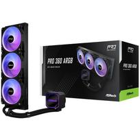 Asrock Pro 360 ARGB aušintuvas 90-APRA36-BAAGA6, 394mm, 119.6mm, 27mm, Aliuminis, Varis, 3 ventiliatoriai, 12cm, 1200-3200 RPM