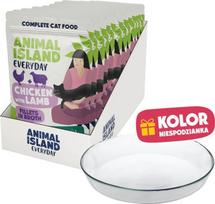 Animal Island Everyday Chicken with lamb in broth Box - wet cat food - 12x85g + free plate