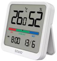 Temperatūros ir drėgmės matuoklis Savio CT-01/W, balta sp.
