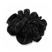 Pleated Scrunchie Klostuota plaukų gumytė Black