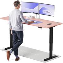 Kompiuterio stalas reguliuojamo aukščio Desktronic HomePro, 200 cm x 80 cm, 63 - 128 cm, juoda sp./rožinė sp.