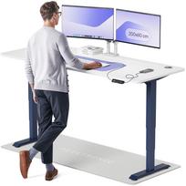 Kompiuterio stalas reguliuojamo aukščio Desktronic HomePro, 200 cm x 80 cm, 63 - 128 cm, balta sp./juoda sp.