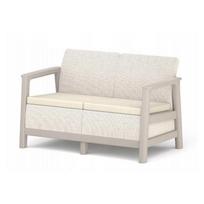 Lauko sofa Keter Scandi Linea 2, pilka sp./smėlio sp., 126.8 cm x 73 cm x 77.5 cm