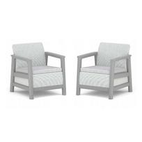 Lauko kėdžių rinkinys Keter Scandi Linea, plieno sp./šviesiai pilka sp., 73 cm x 70.4 cm x 77.5 cm, 2 vnt.