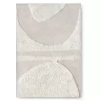 Stačiakampis kilimas „Kiara“, 160x230 cm, vilnonis, tuftuotas, kreminės spalvos, su lankais