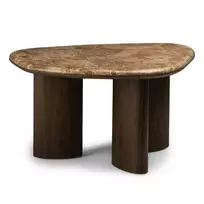 Kavos staliukas „Essence“ 75 cm, tamsus riešutas/marmuras
