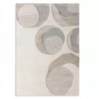 Stačiakampis kilimas „Yuki“, 160x230 cm, tuftuotas, vilnonis, kreminės/pilkos spalvos