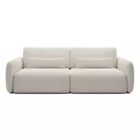 „Mossa“ išskleidžiama sofa su daiktų laikymo dėže, apvalios formos, šviesiai smėlio spalvos