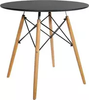 „Mufart“ apvalus stalas ETT, skirtas virtuvei, valgomajam ar svetainei, 80 cm – juodas