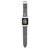 Karl Lagerfeld dirželis KLAWMOKHG „Apple Watch“ 38/40/41 mm „Saffiano Karl Heads“ / sidabrinis