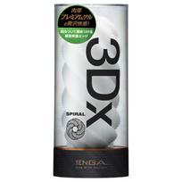 TENGA 3Dx Spiral - spiralinis raštuotas masturbatorius (baltas)