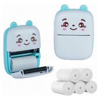ExtraLink EXTRALINK EPP-002 PORTABLE MINI PRINTER BLUE + PAPIER TERMICZNY ZWYKŁY 5 SZT | EX.33812 | 5906168633812