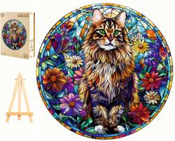 Medinė dėlionė (puzlė) 300 detalių rinkinys su "Maine Coon"
