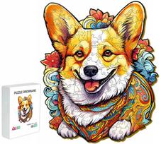Medinė dėlionė (puzlė) vaikams ir suaugusiems „Welsh Corgi“
