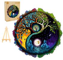 Medinė dėlionė (puzlė) vaikams ir suaugusiems „Ying Yang“ 300 detalių