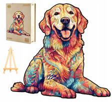 Medinė dėlionė (puzlė) vaikams ir suaugusiems Golden Retriever