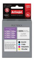 ActiveJet ABB-1100NX ink (compatible with Brother LC1100/980; Supreme; 1 x 29 ml, 3 x 19.5 ml; black, red, blue, yellow)