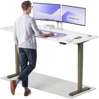 Kompiuterio stalas reguliuojamo aukščio Desktronic HomePro, 200 cm x 80 cm, 63 - 128 cm, balta sp./žalia sp.