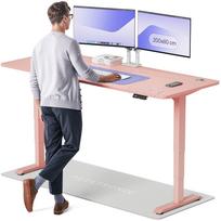 Kompiuterio stalas reguliuojamo aukščio Desktronic HomePro, 200 cm x 80 cm, 63 - 128 cm, rožinė sp.