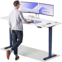 Kompiuterio stalas reguliuojamo aukščio Desktronic HomePro, 200 cm x 80 cm, 63 - 128 cm, balta sp./juoda sp.