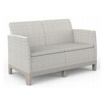 Lauko sofa Keter Scandi Form 2, šviesiai pilka sp./šviesiai smėlinė, 124.5 cm x 73 cm x 77.5 cm