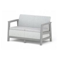 Lauko sofa Keter Scandi Linea 2, plieno sp./blyški pilka sp., 126.8 cm x 73 cm x 77.5 cm