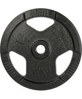 Ketaus svorio diskas inSPORTline Hamerton, juodas, 10 kg, 30 mm