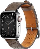 Dirželis Odinė Apple Watch SE, 9, 8, 7, 6, 5, 4, 3, 2, 1 (41, 40, 38 mm) apyrankė tamsiai ruda