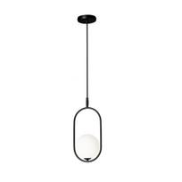 Pakabinamas šviestuvas Candellux Cordel 31-10148 juodas/baltas stiklinis gaublys