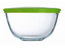 PYREX paruošimo dubuo + plastikinis dangtis 14 cm skaidrus