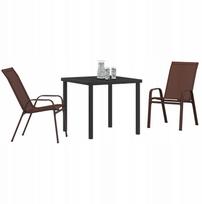 vidaXL 3 dalių lauko valgomojo komplektas terasai - Brown, Textilene ir plienas. Lumarko! | 3379128 VidaXL | 8721288640550