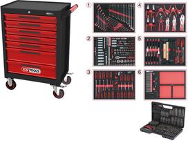 Įrankių vežimėlis XXX_beta (Beta Tools) KS Tools ECOline dirbtuvės su 7 stalčiais | 897.7598 | 4042146846858