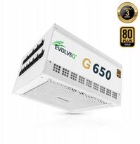 Maitinimo blokas Evolveo EVOLVEO G650, 650W, 80+ GOLD, ATX 3.1, aPFC, 140 mm ventiliatorius, visiškai modulinis, 3 metų garantija, White | G650-WH | 8595683206198