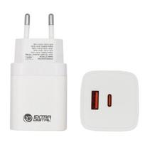 Kroviklis EXTRA DIGITAL GaN USB Type-C, USB Type-A,,45W, baltas