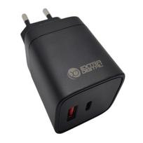 Kroviklis EXTRA DIGITAL GaN USB Type-C, USB Type-A: 45W, juodas