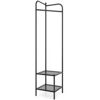 Costway metalinė kampinė rūbų kabykla su viršutiniu kabliu, juoda