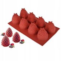 Silikoninė forma monoserviruotėms 3D kankorėžiai/ananasai, 8 skylių