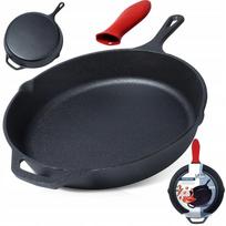 Ketaunė ketaus keptuvė dujinėms, indukcinėms viryklėms, griliui, laužui, orkaitei, 30 cm